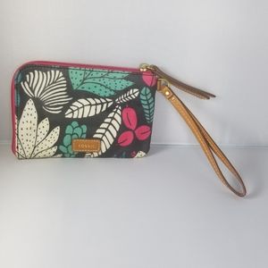 Fossil Eliza Dark Floral Wristlet